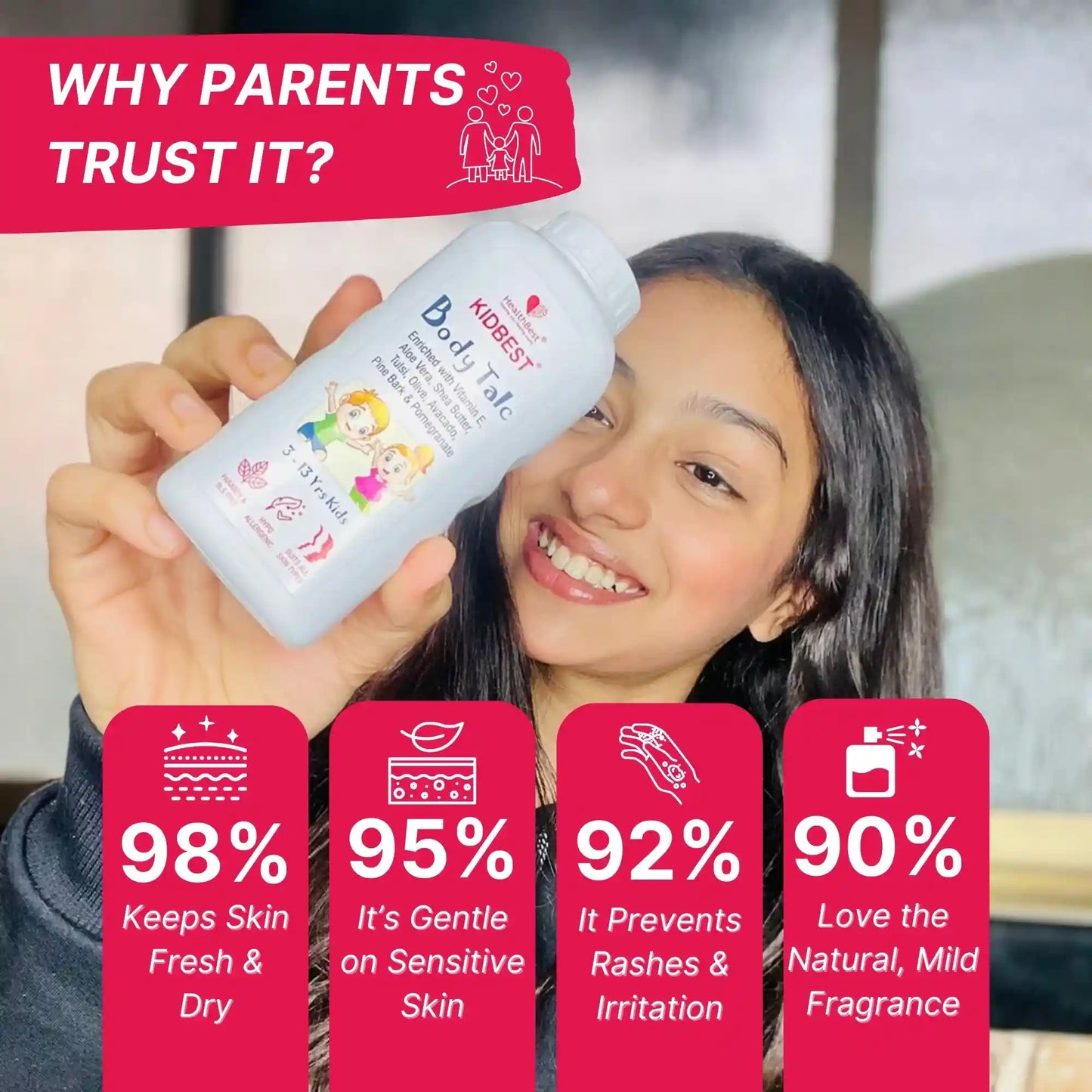 healthbest kids gentle body powder
