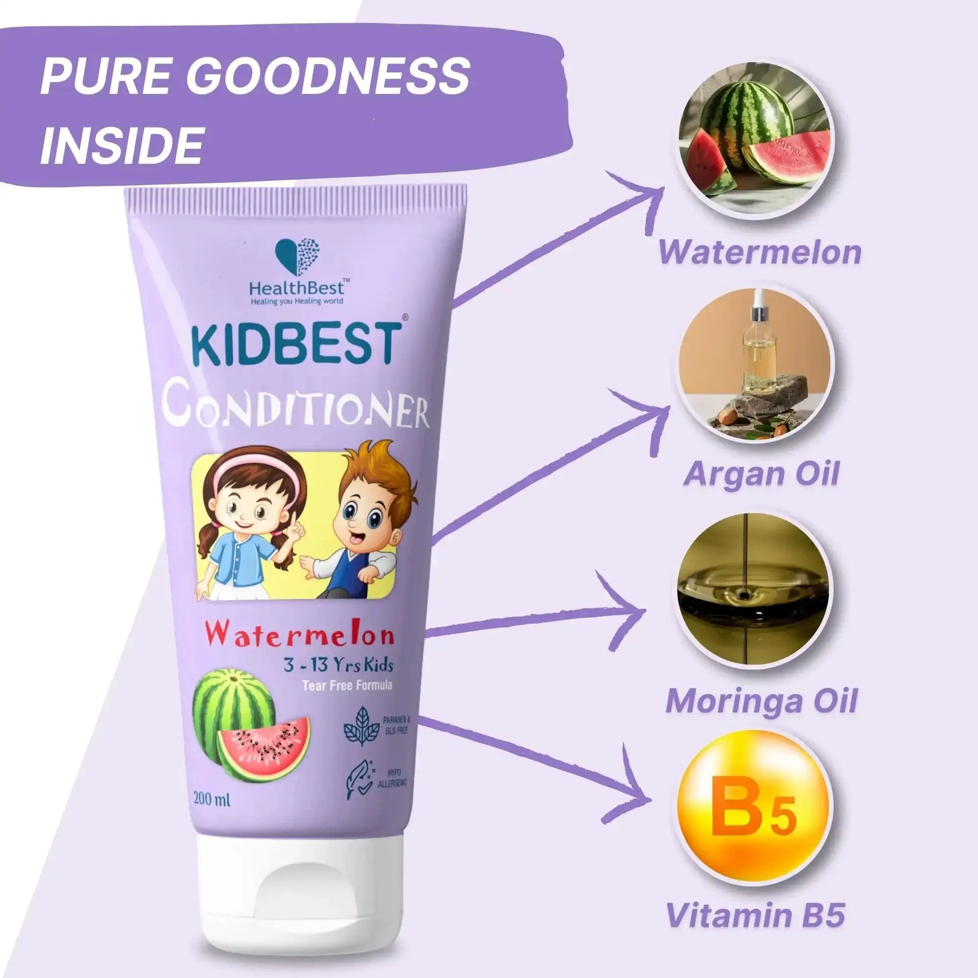 healthbest kids hair conditioner with vitamin b5