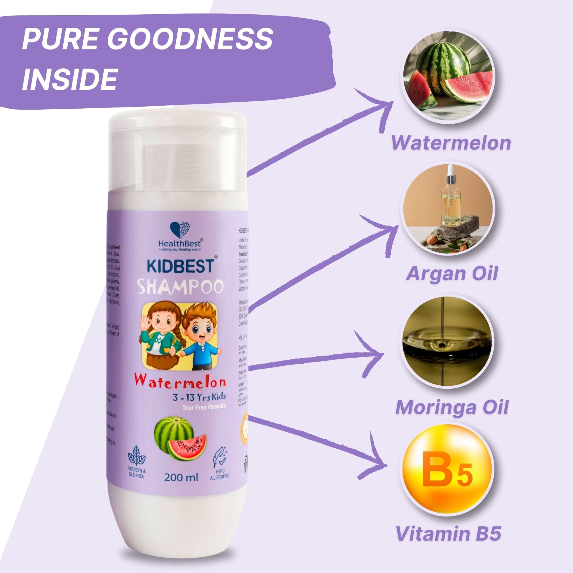 healthbest kids hair shampoo with moringa oil