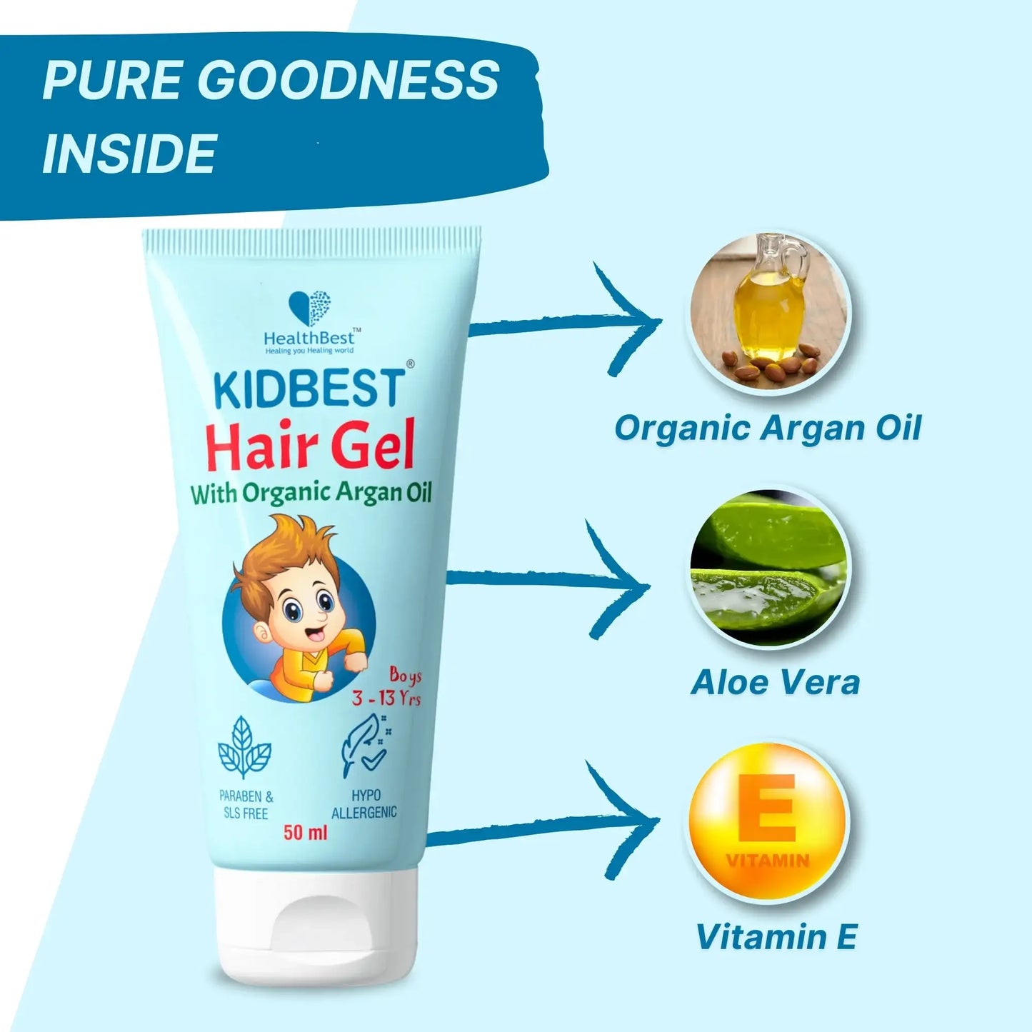 healthbest kids hair gel with aloe vera