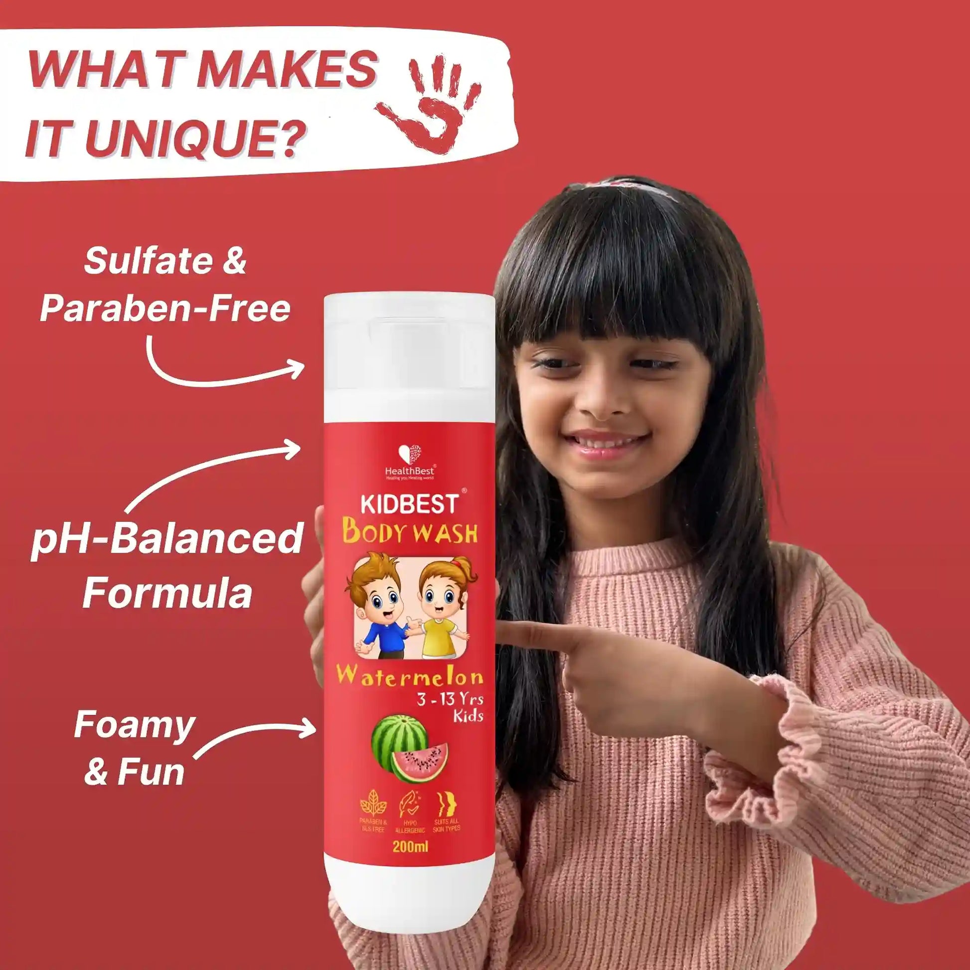 healthbest kids body wash with balanced ph
