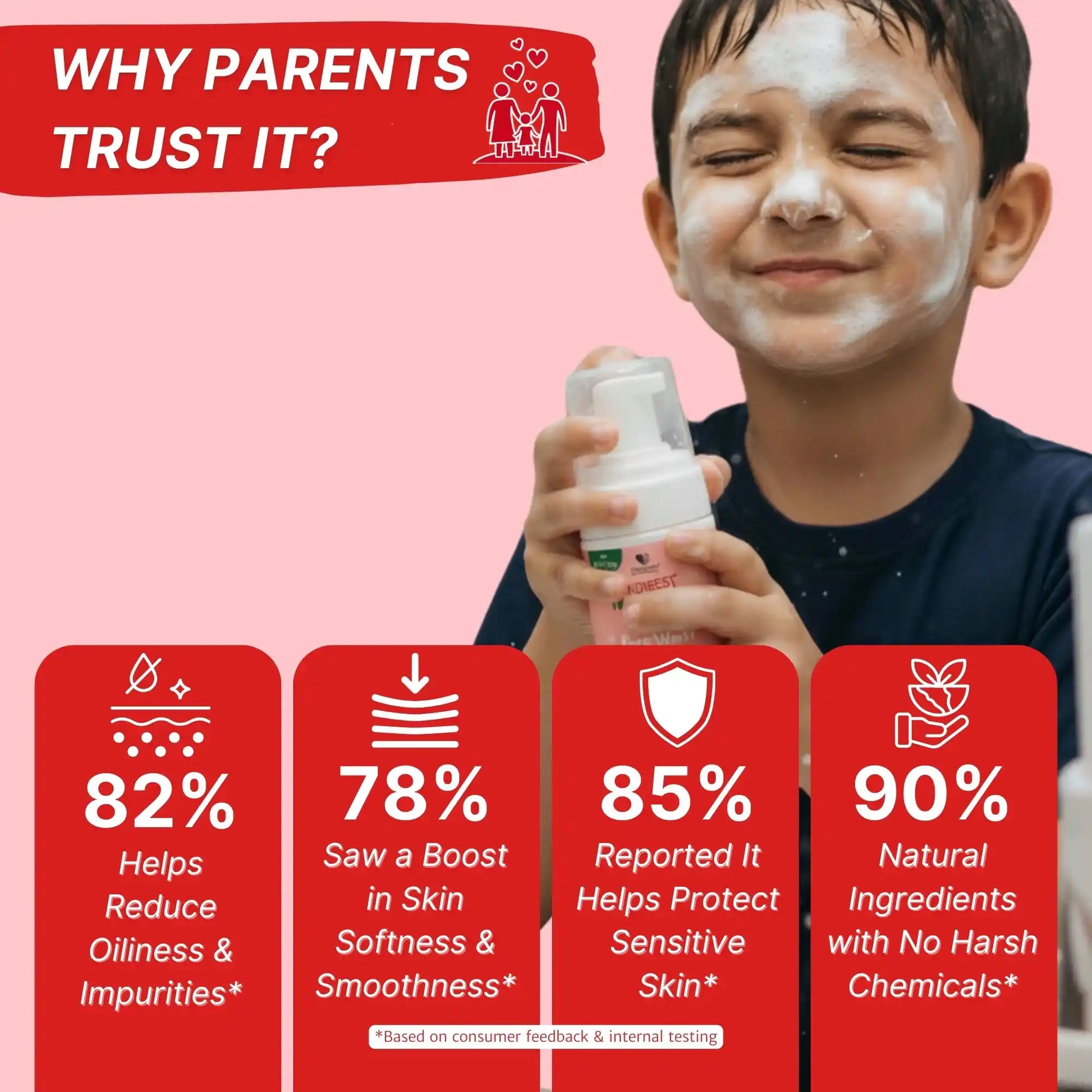 healthbest kids foaming face wash for sensitive skin