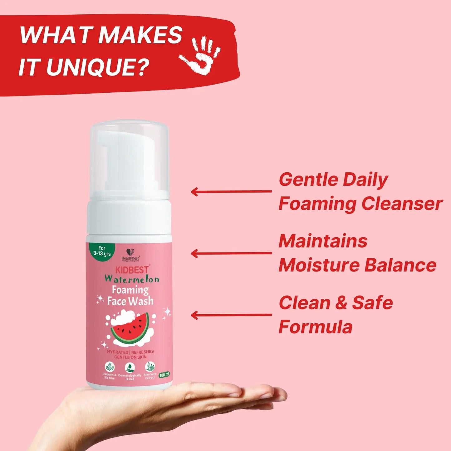 Healthbest kids gentle foaming face wash