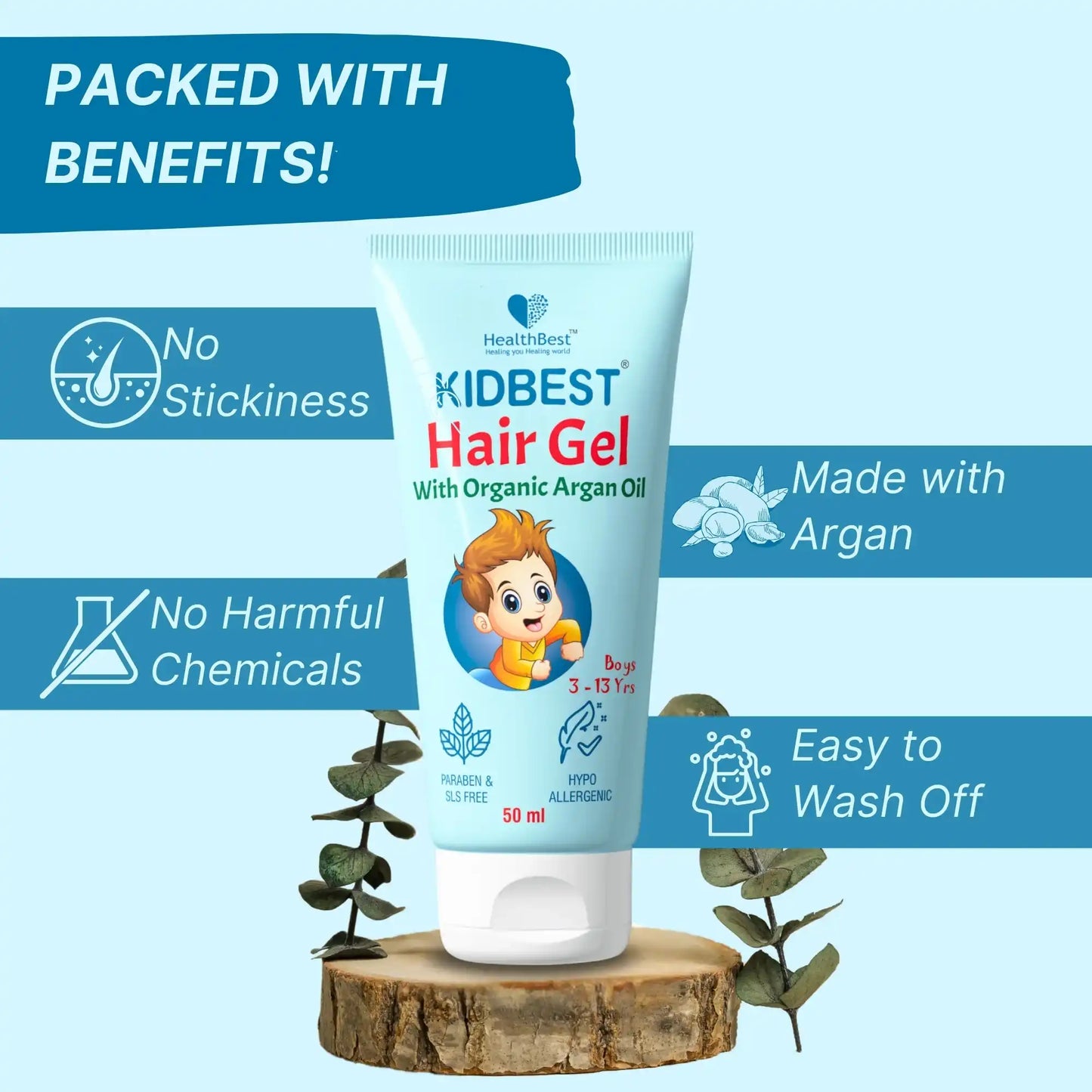 healthbest kids hair gel with argan