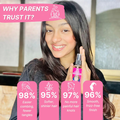 healthbest kids detangler spray for softer and shinier hair