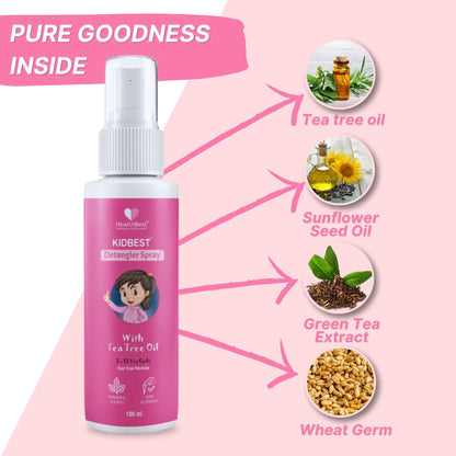 healthbest kids hair detangler spray with sunflower oil