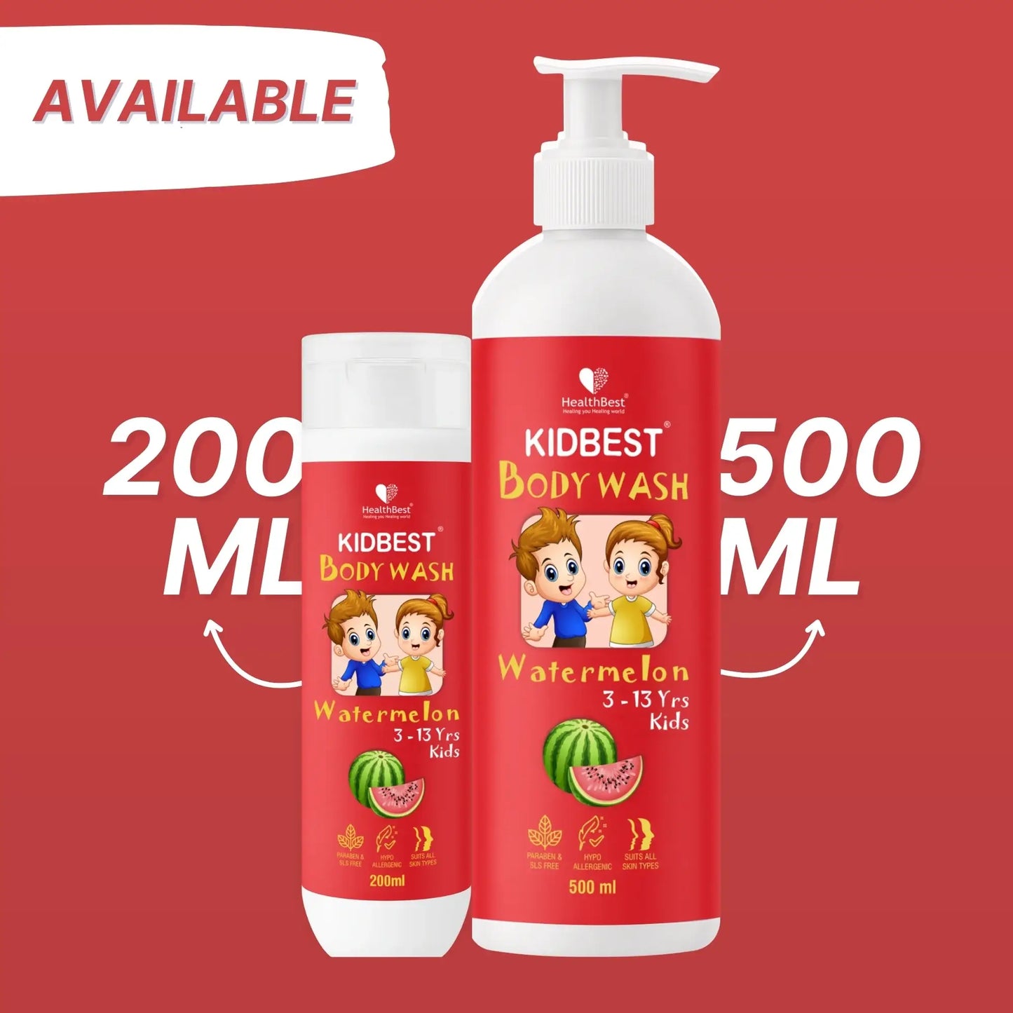 healthbest kids watermelon body wash combo